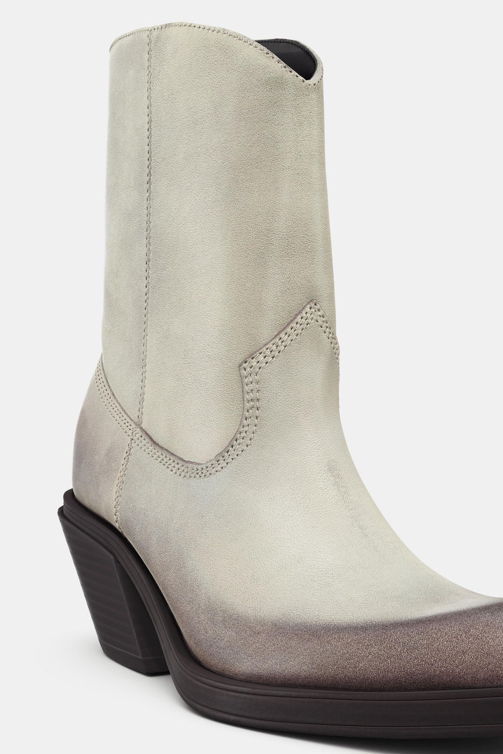 LEATHER COWBOY ANKLE BOOTS