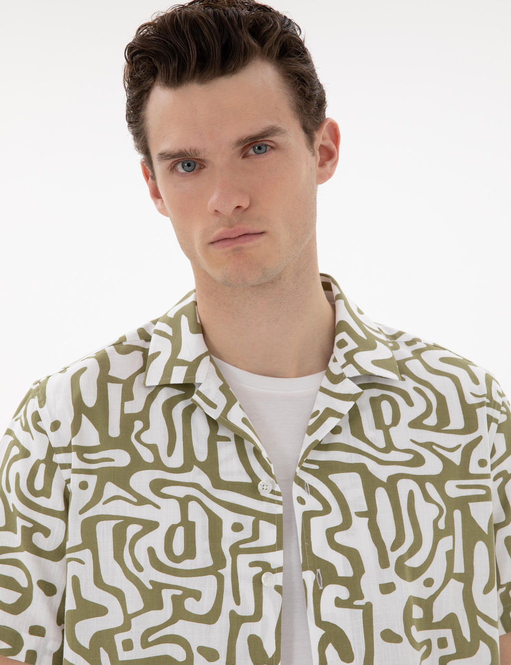 Haki Comfort Fit K_sa Kollu G_mlek - Pierre cardin фото 2