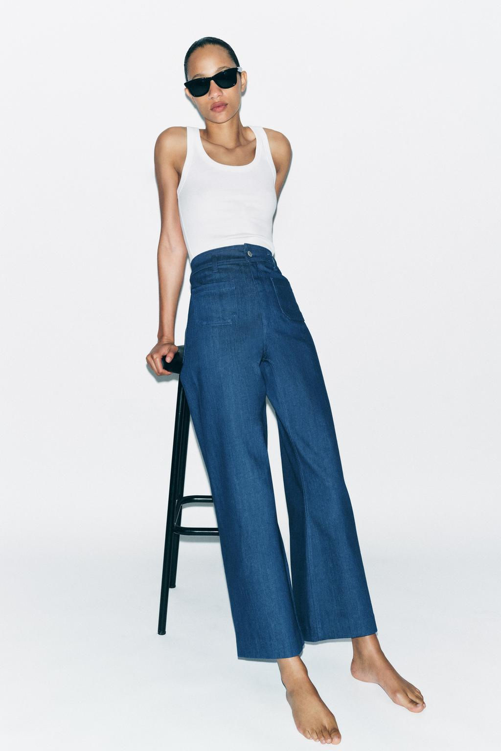ZW COLLECTION HIGH-WAIST WIDE-LEG JEANS WITH POCKETS - Zara фото 3