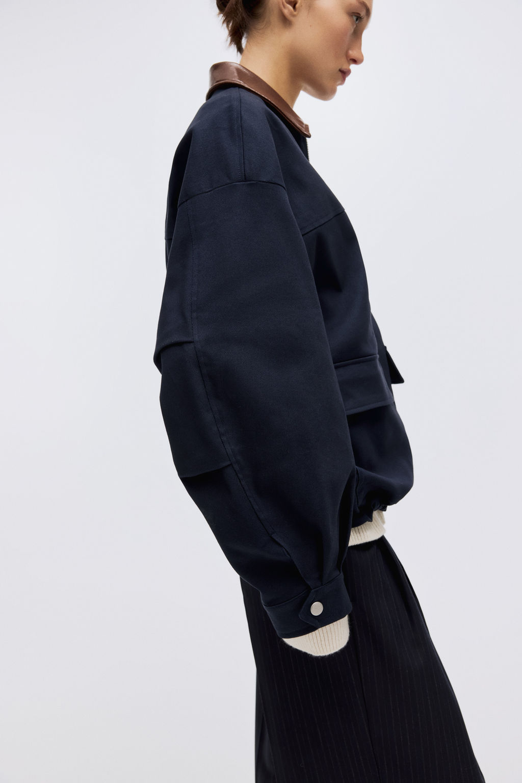 Chaqueta oversize de sarga - H&m фото 5