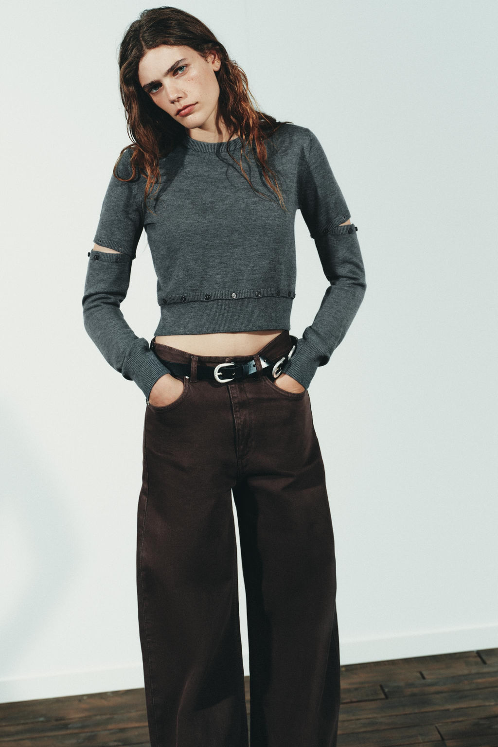 TRF HIGH-WAIST EXTRA WIDE-LEG JEANS - Zara фото 2