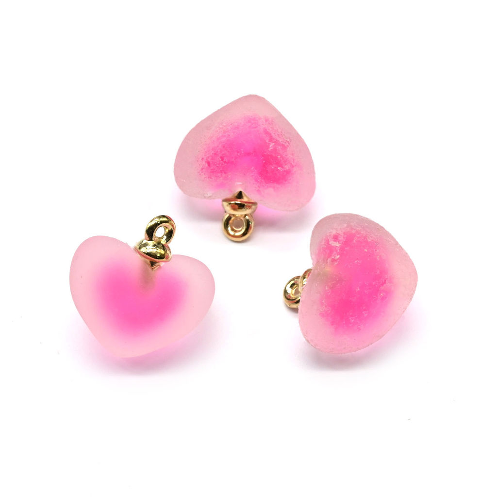 Подвеска сердце 18*14мм из акрила цв.малиновый, 1шт