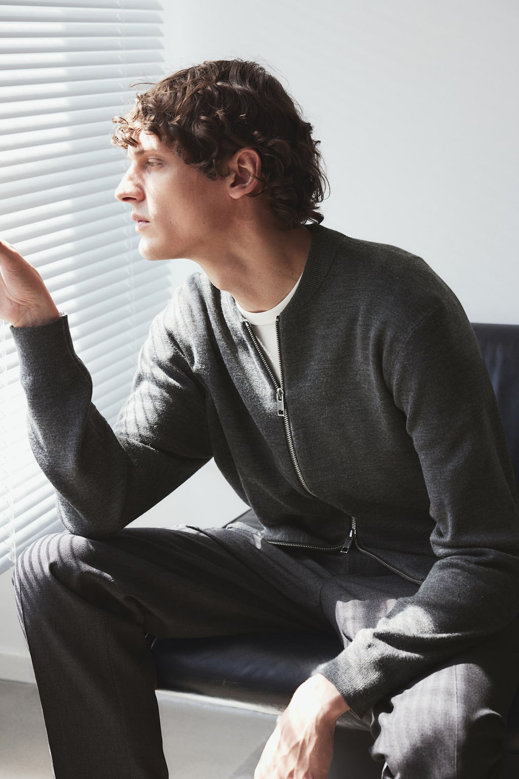 Cardigan bomber en punto fino Slim Fit - H&m фото 4