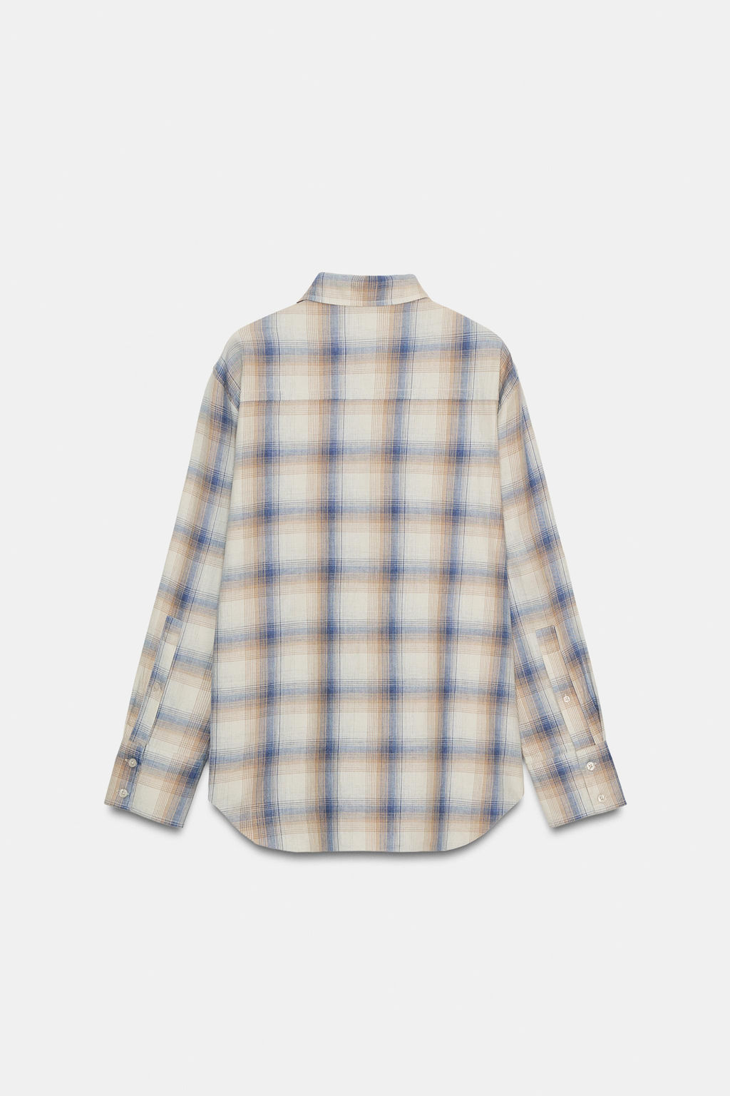 OVERSIZE CHECK SHIRT WITH POCKET - Zara фото 4