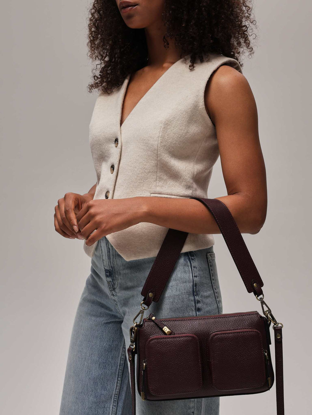 Сумка багет Deboro 31103 зимняя вишня