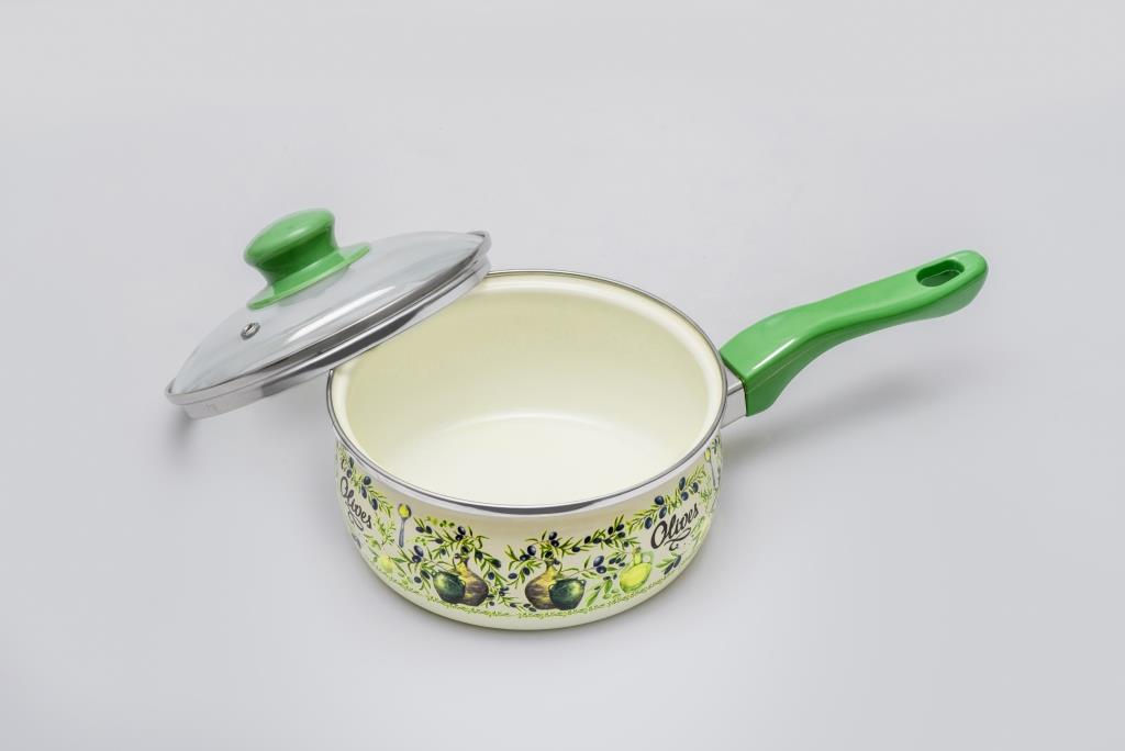 КОВШ ЭКСКЛЮЗИВ С БАКЕЛИТОВОЙ РУЧКОЙ БЕЗ КРЫШКИ ОЛИВА 1,65 л (16 см) - Metrot фото 2