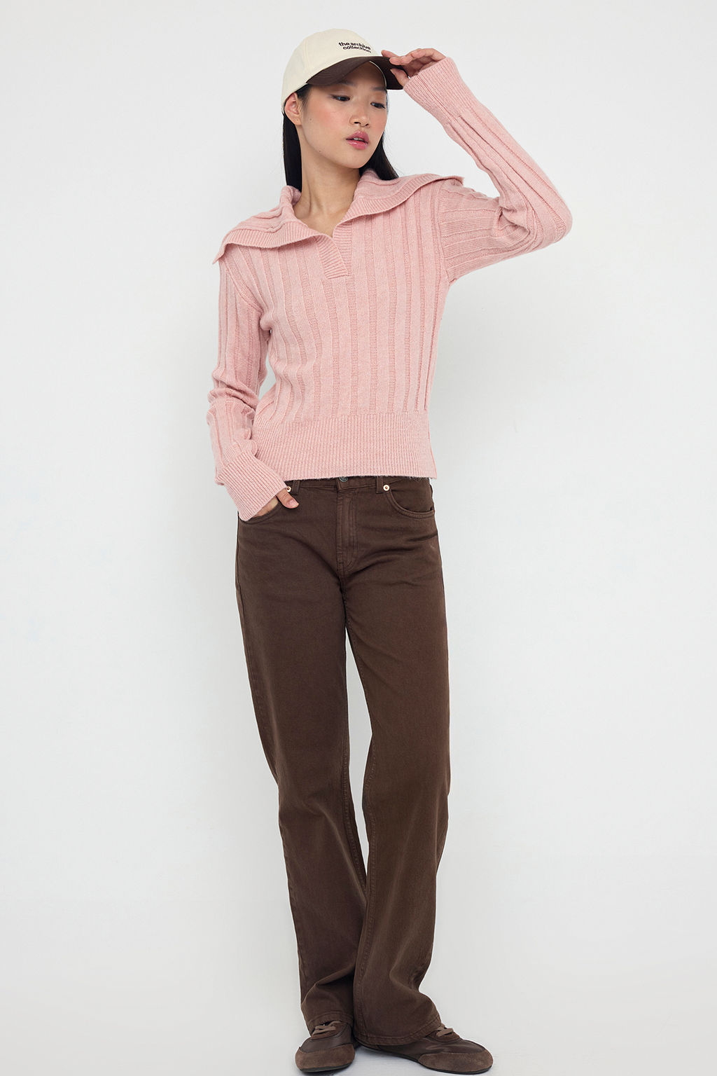 Teen Pembe Yumusak Dokulu Crop/K?sa Triko Kazak TWOAW26KZ00138 - Trendyolmilla фото 2