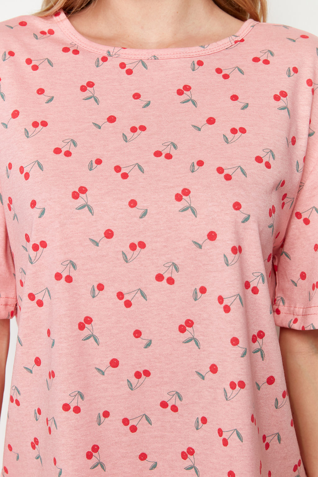 Trendyolmilla Cok Renkli Pamuklu Kiraz Desenli Sortlu Orme Pijama Tak?m? THMSS24PT00283  фото 4