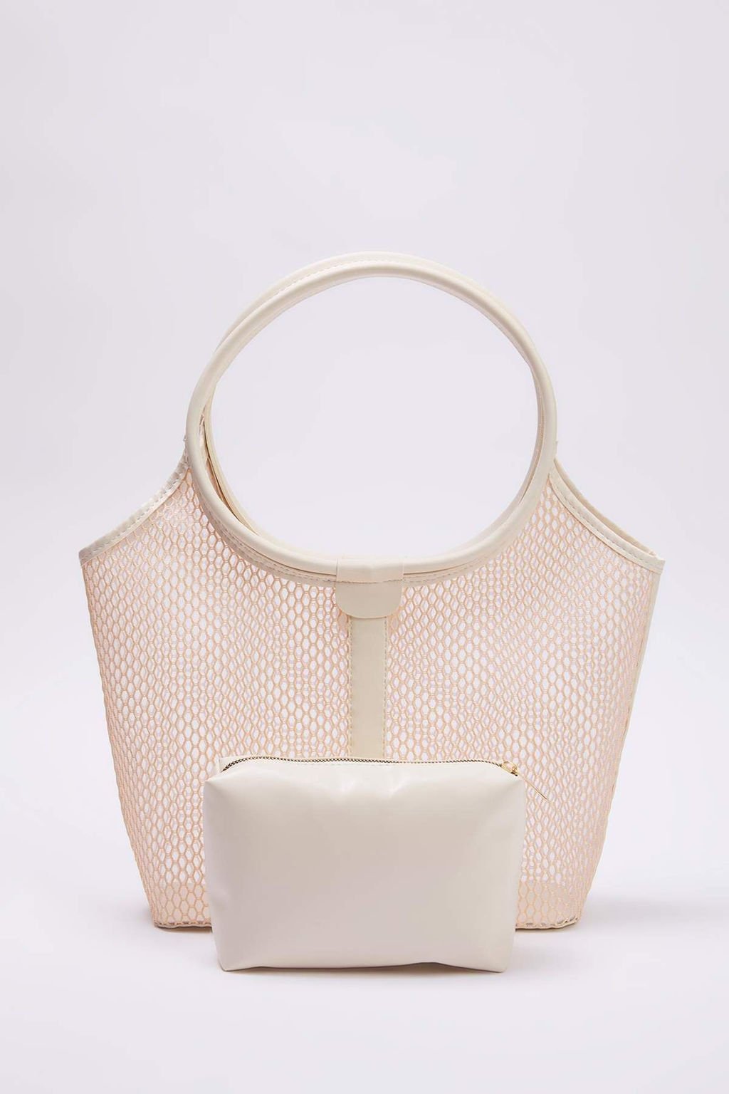 Nude File Detayl? Yavrulu Kad?n Maxi/Buyuk Tote Omuz Cantas? TAKSS25OC00075 - Trendyolmilla фото 2