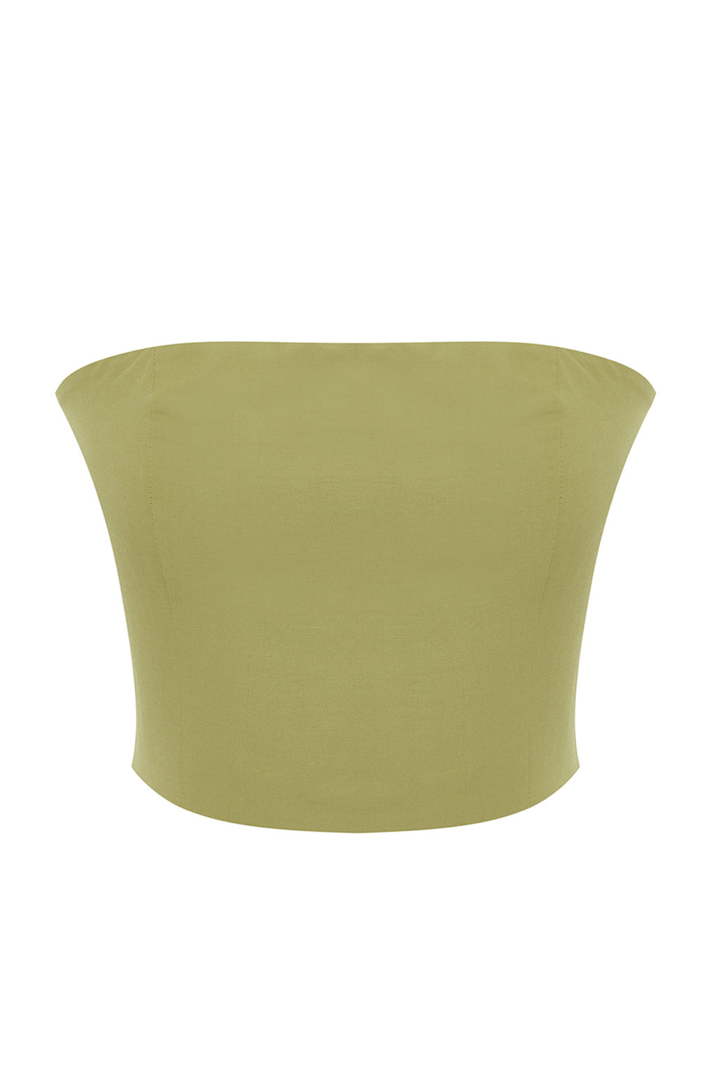 Haki Premium Crop Straplez Dokuma Bluz TWOSS24BZ00242 - Trendyolmilla фото 7