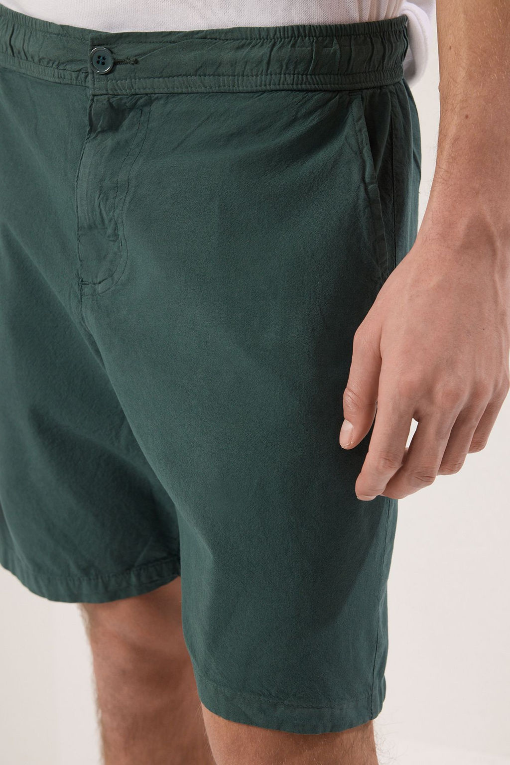 Koyu Yesil Loose Fit Pamuklu Bagc?kl? Sort TMNSS23SR00056