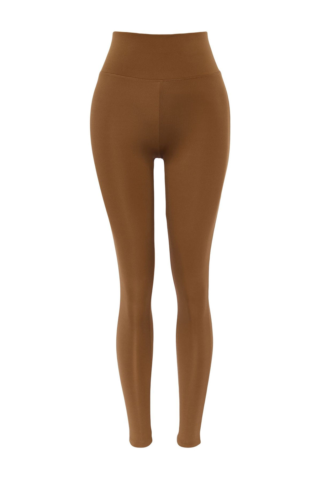 Kahverengi Genis Bel Lastikli Ekstra Toparlay?c? Tam Boy Orme Spor Tayt TWOAW21TA0029