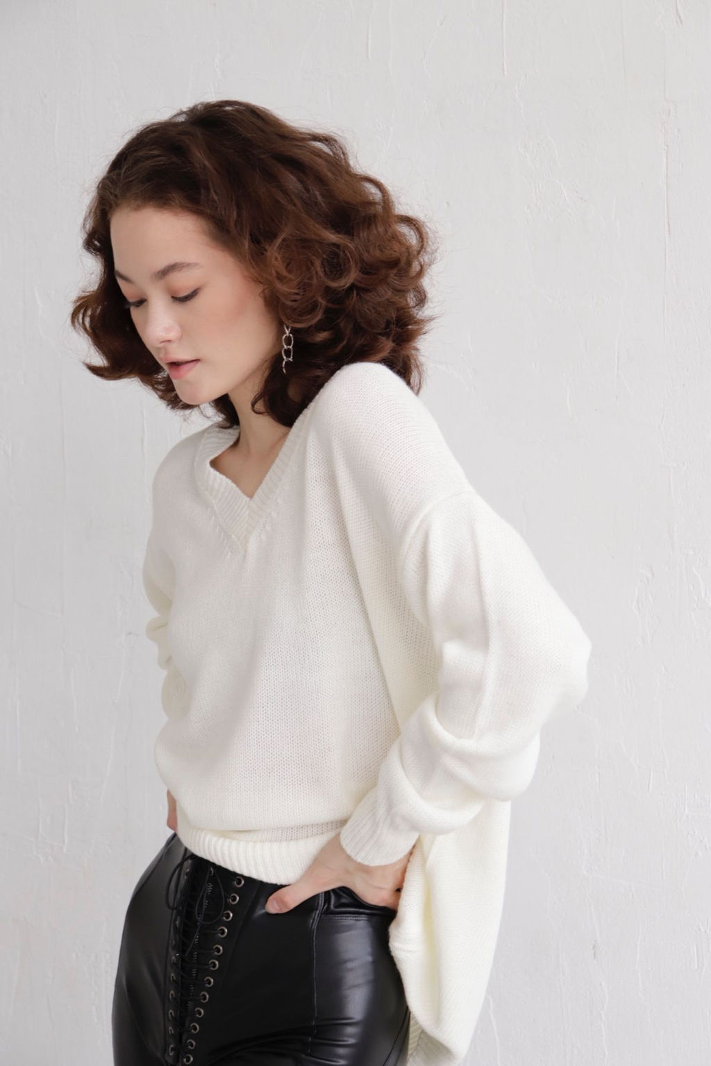 Базовый пуловер с V-образным вырезом - Martichelli фото 6