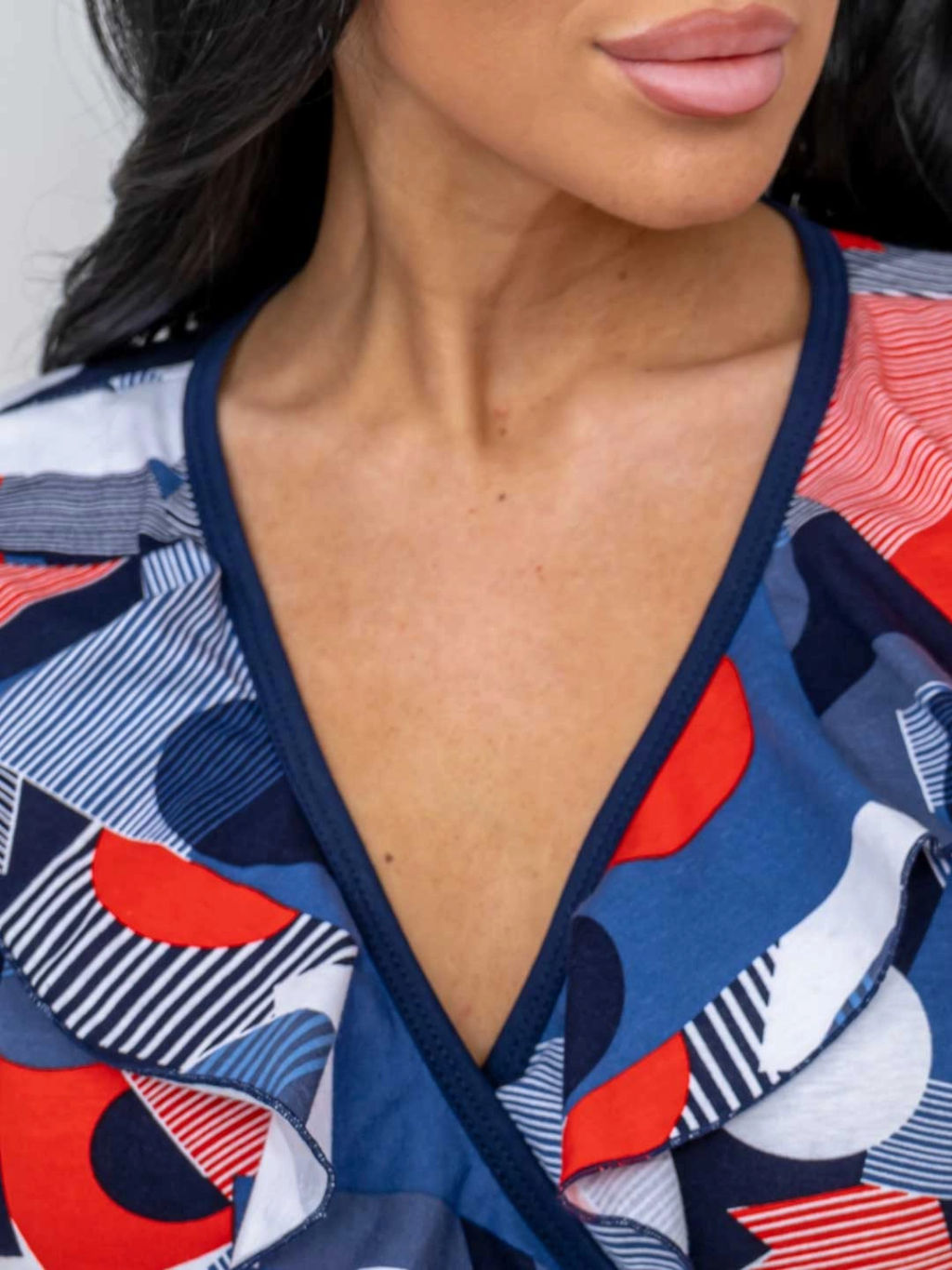 Халат женский, цвет синий красный