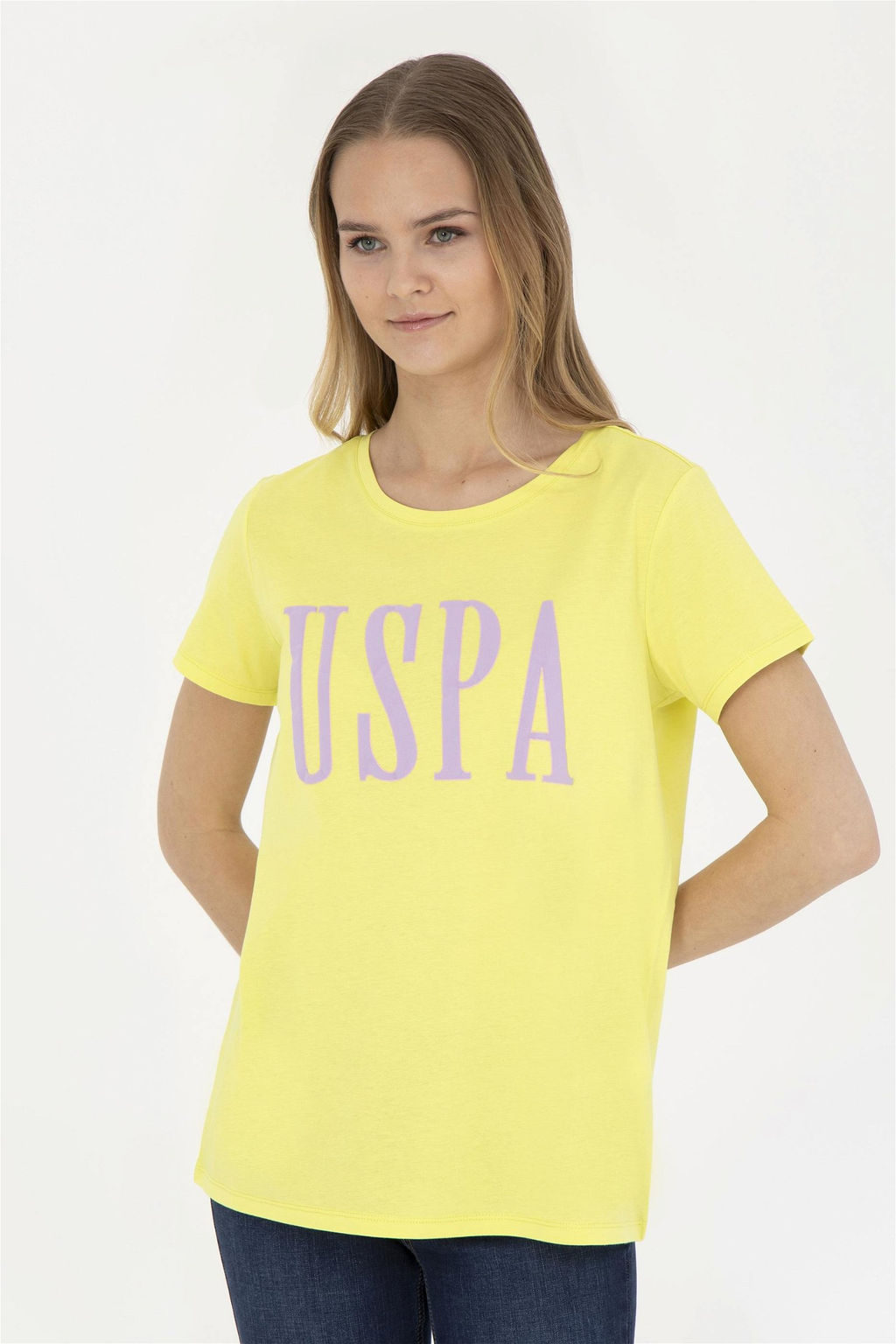 Женская фисташково-зеленая футболка с круглым вырезом - U.s. polo assn фото 3