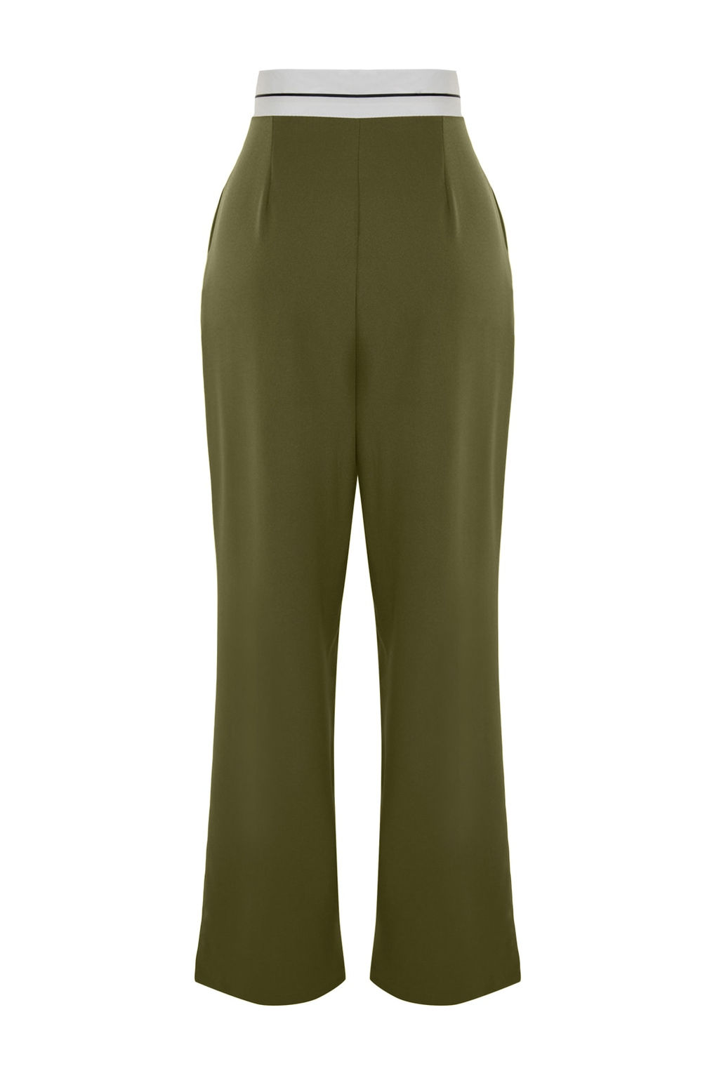 TRENDYOLMILLA Siyah Wide Leg/Genis Paca Yuksek Bel Kemer Detayl? Dokuma Kumas Pantolon TWOSS23PL00150  фото 8