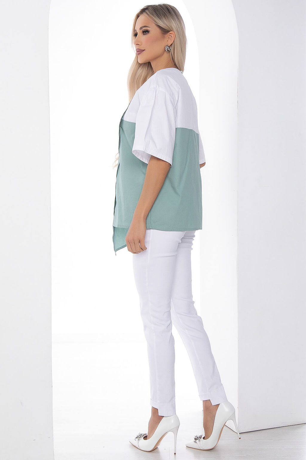 Костюм Сила нежности белый/фисташка К10164 - Lt collection фото 2