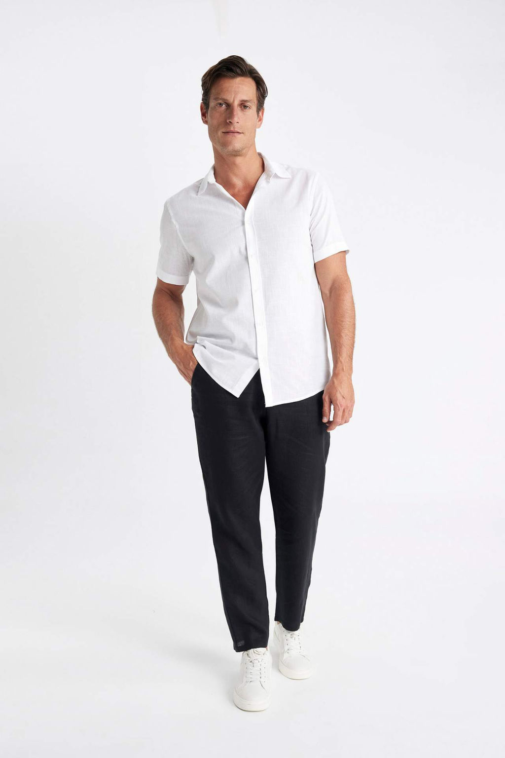 Relax Fit Rahat Kesim Duz Paca Yazl?k Keten Pantolon - Defacto фото 3