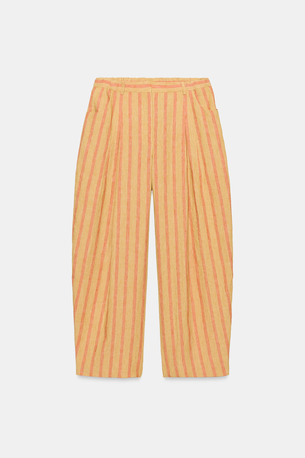 PANTAL?N RAYAS CON LINO ZW COLLECTION / Naranja - Zara фото 5