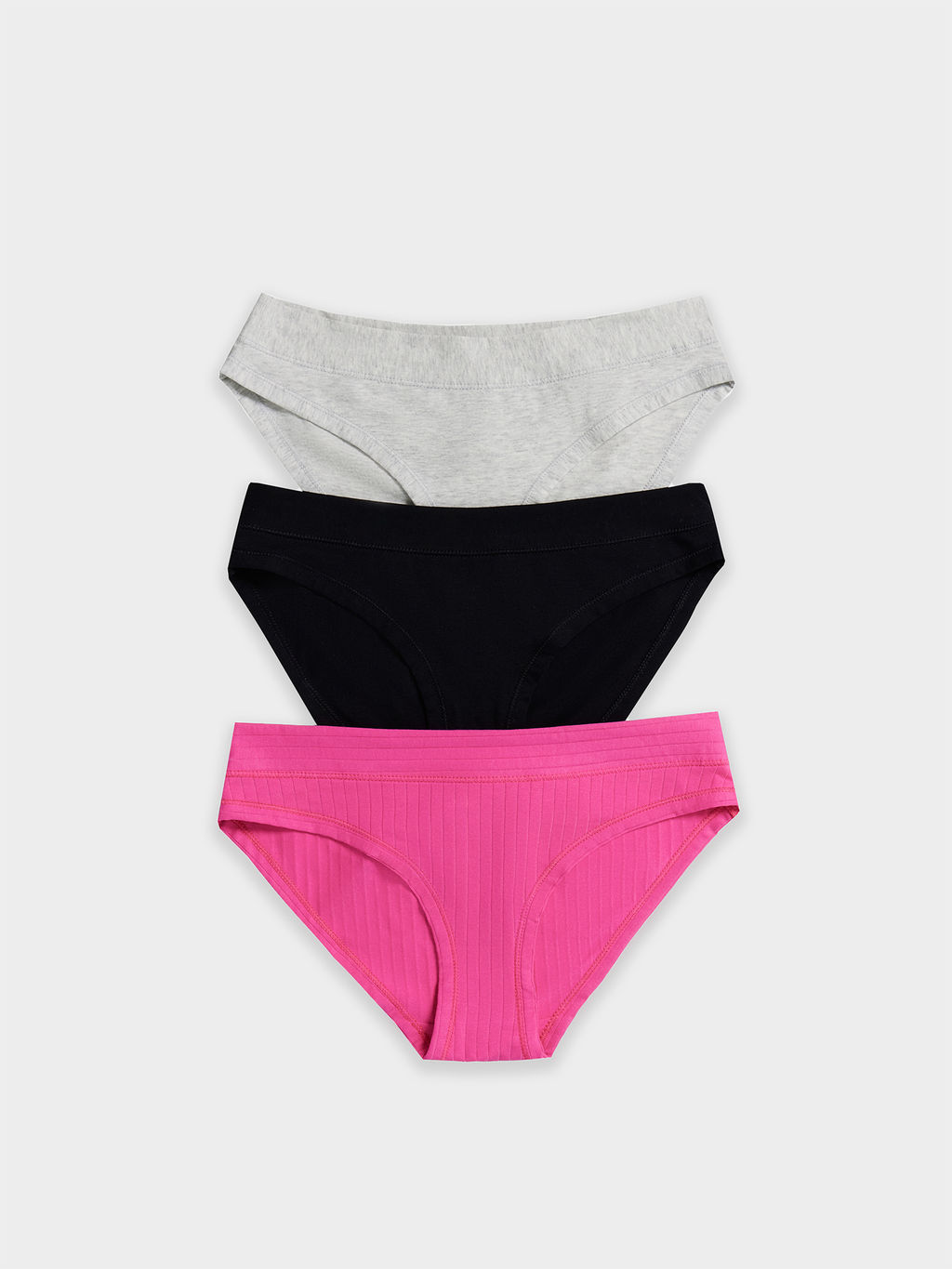 Цена за 2 штуки! Трусы женские слипы набор (3 шт.) в розово-сером и черном цвете - Mark formelle фото 8