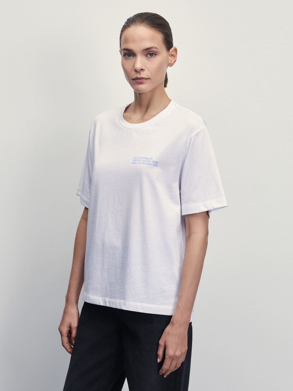 Футболка из хлопка с принтом / Zarina  фото 4