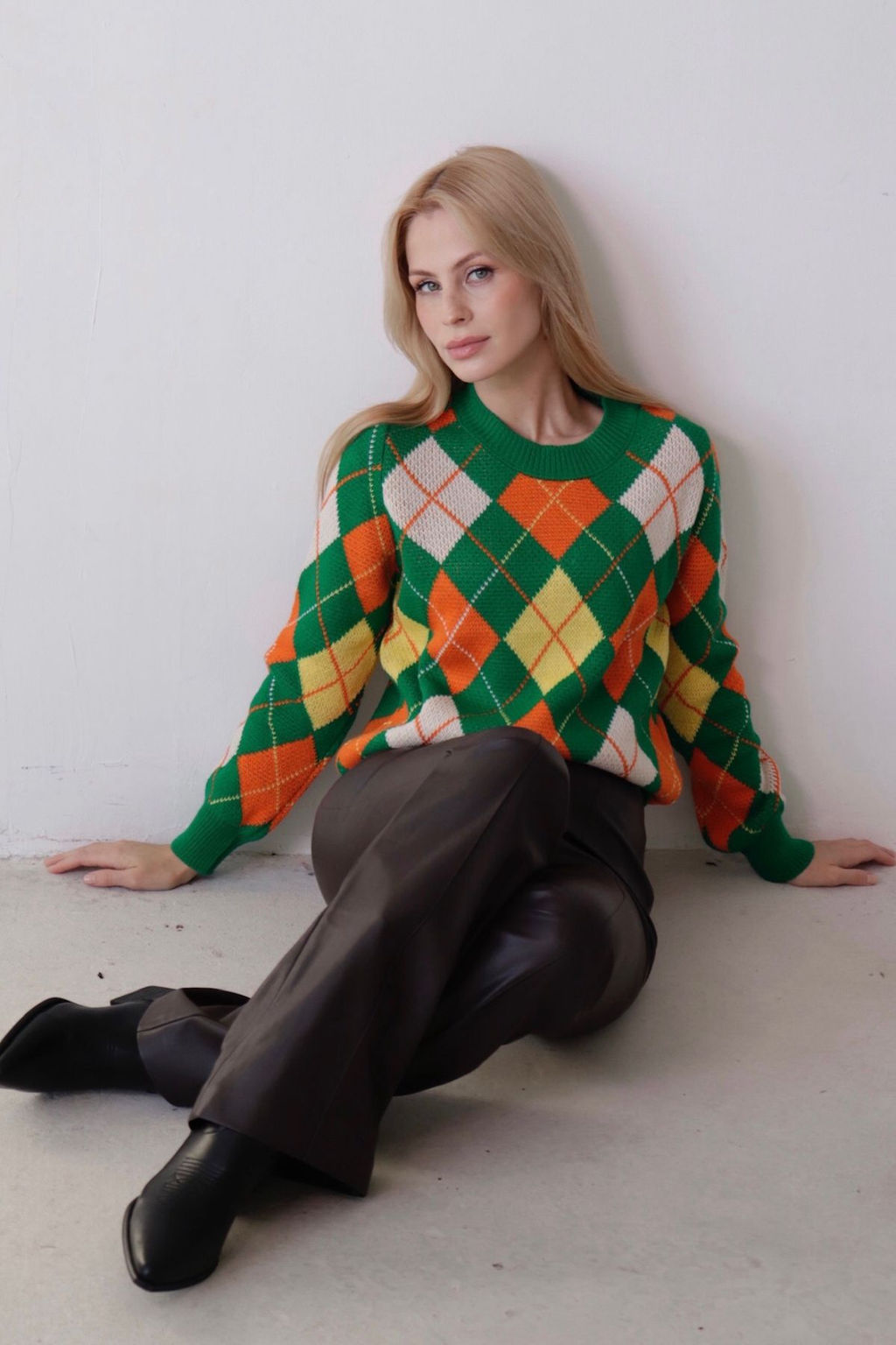 10664 Джемпер с ромбами зелёный - Martichelli фото 6