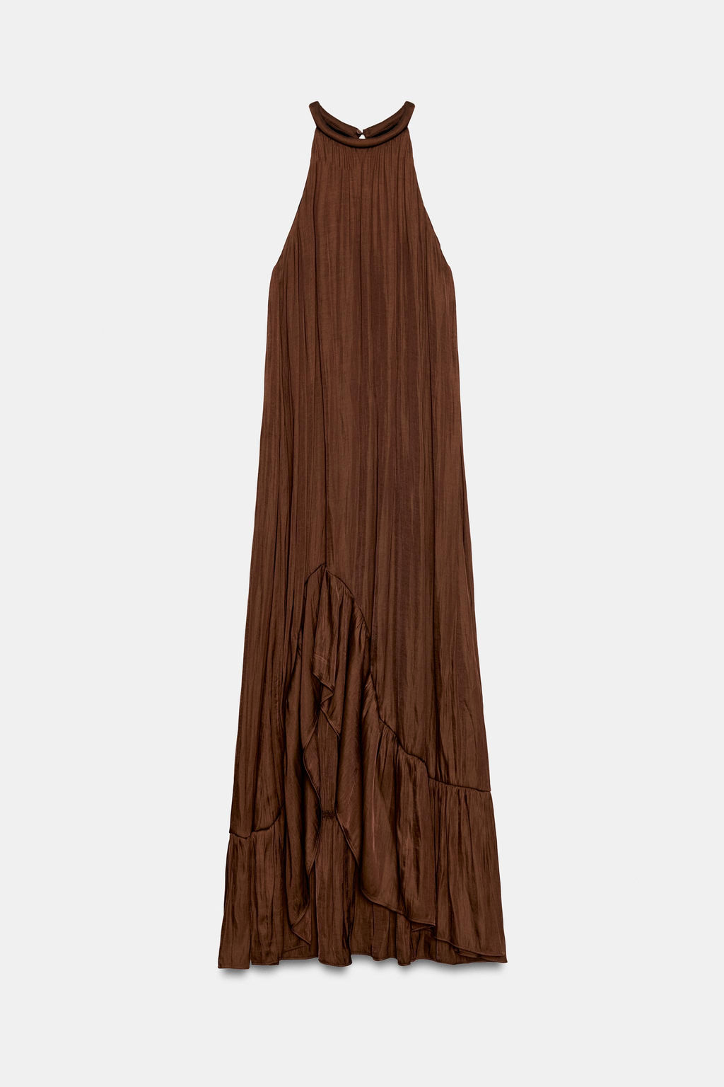 VESTIDO MIDI ASIM?TRICO SATINADO / Marr?n - Zara фото 6