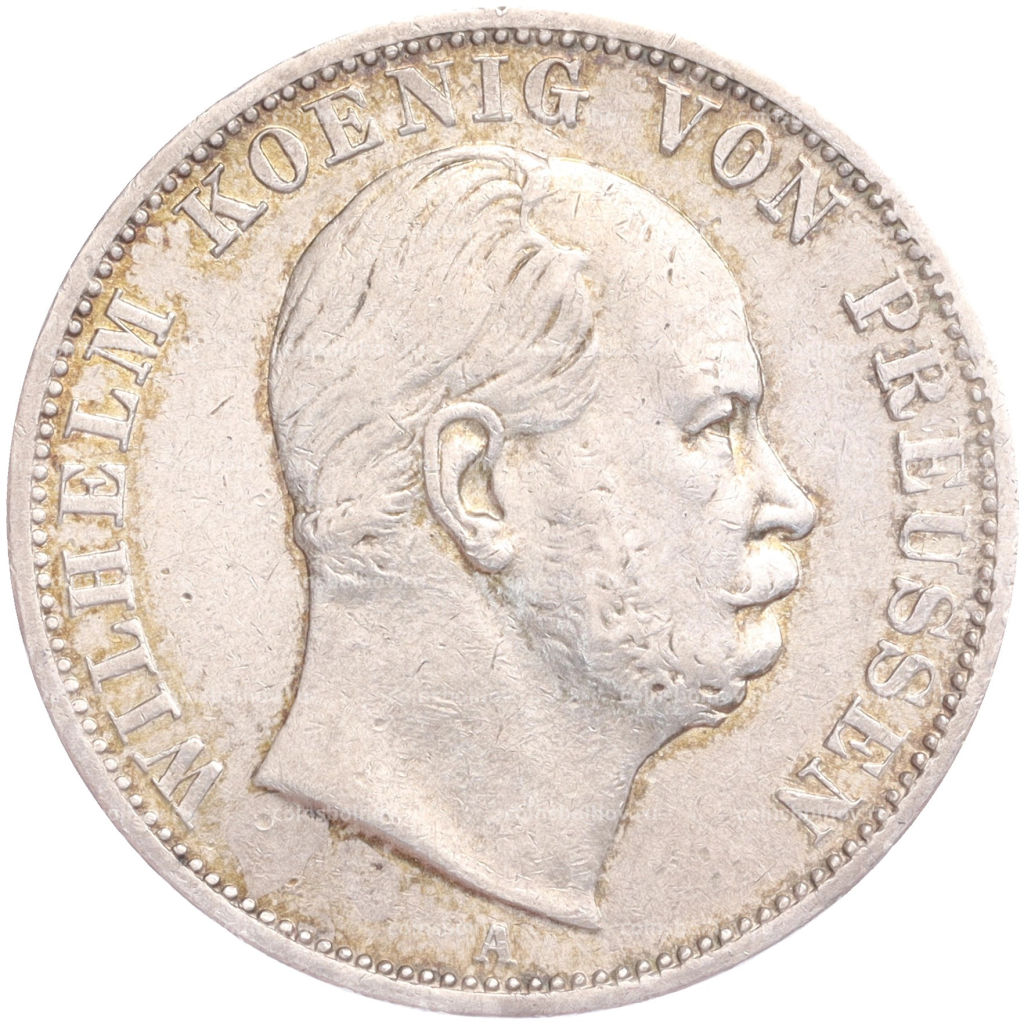 Монета 1 союзный талер 1867 года A Пруссия