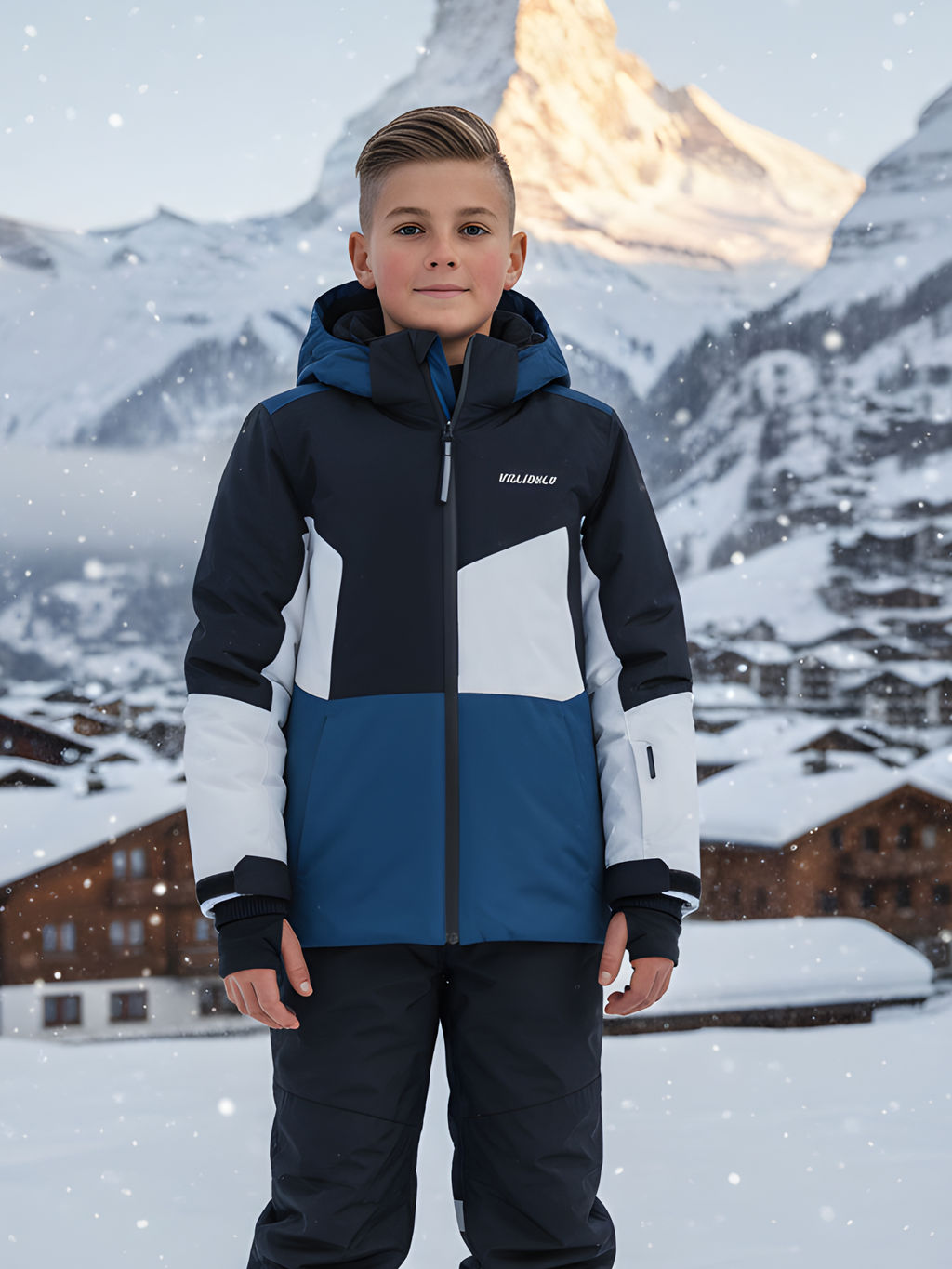 Горнолыжный костюм зимний для мальчика темно-синего цвета 9517TS