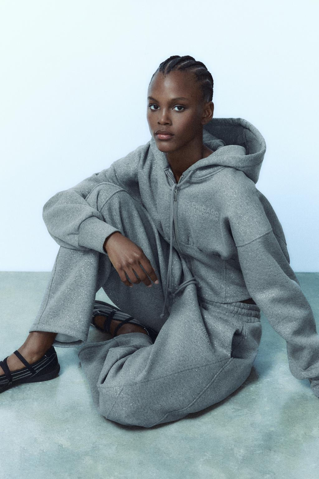 GLITTER CROPPED HOODIE - Zara фото 6