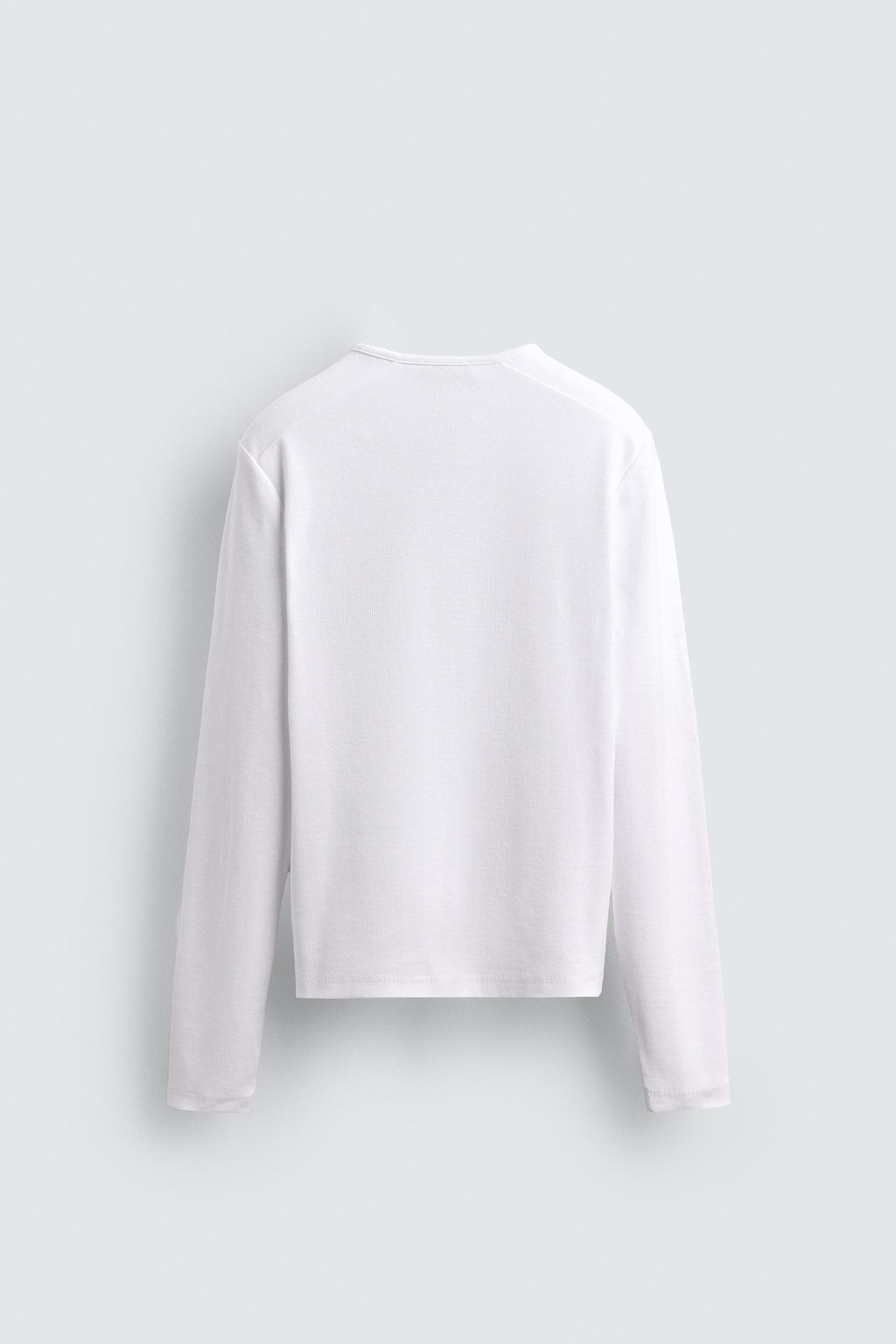 RIBBED T-SHIRT WITH BUTTONED NECKLINE - Zara фото 8