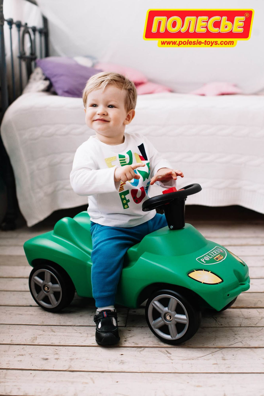 Каталка-автомобиль Полиция со звуковым сигналом - Полесье фото 14