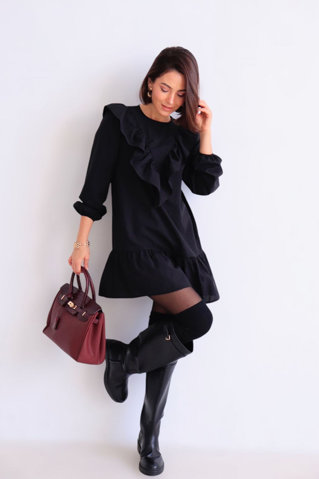 Платье-мини чёрное - Martichelli фото 10