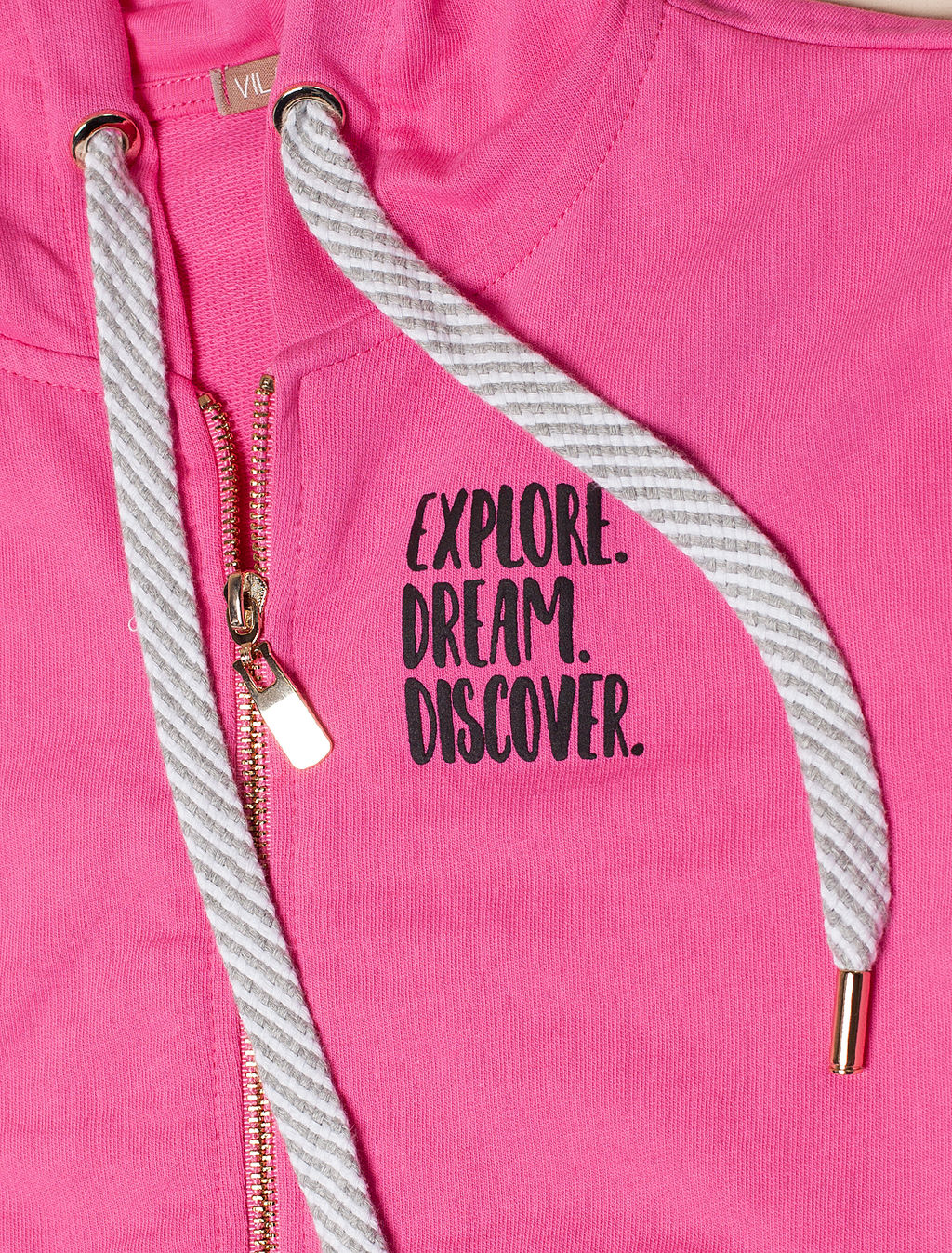 Худи на молнии из премиального футера с золотистой фурнитурой