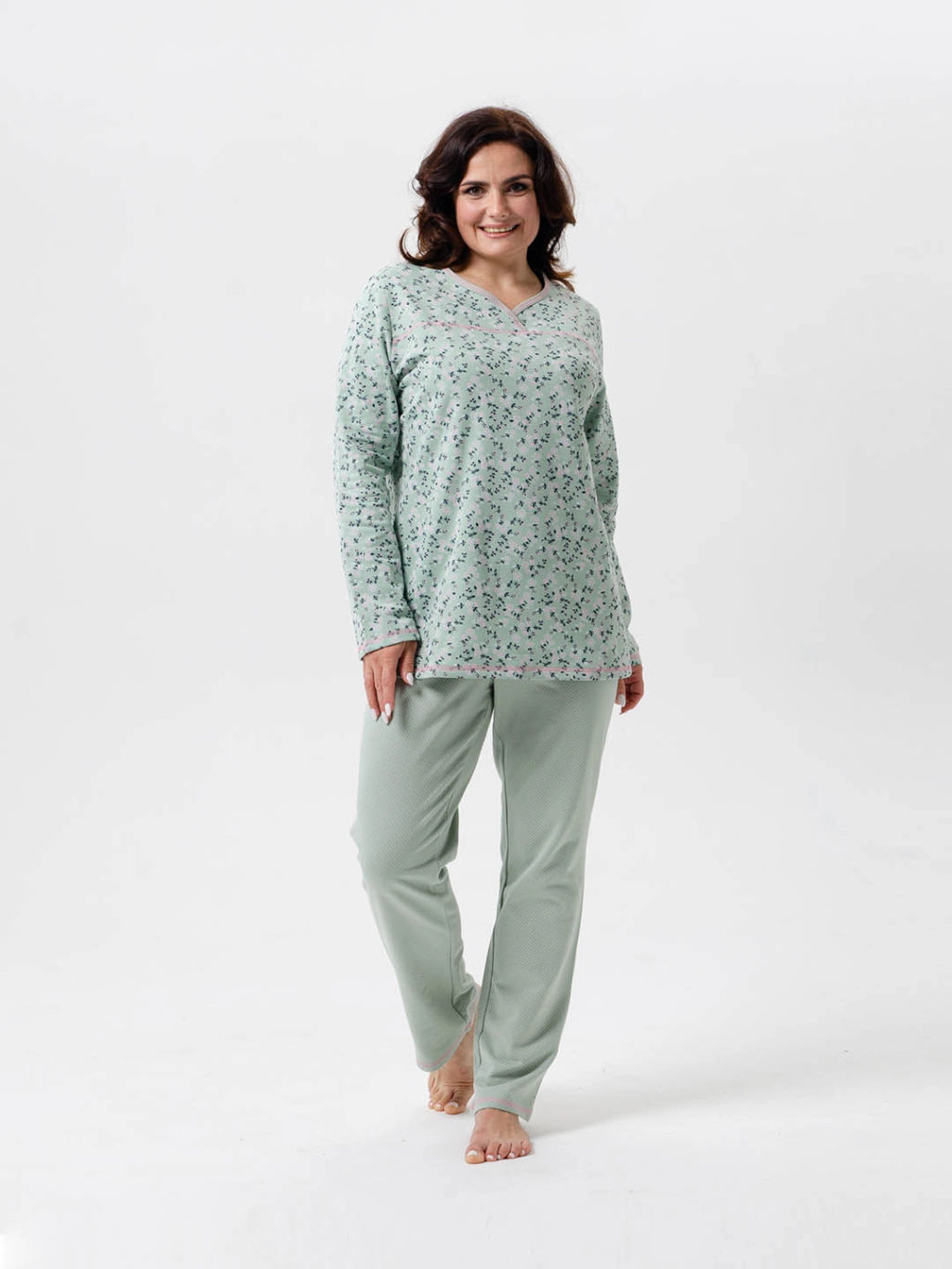Пижама женская, цвет зеленый