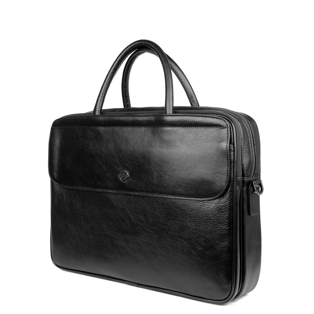 9501-1 black, Мужская кожаная сумка "тоут", Barcelo Biagi