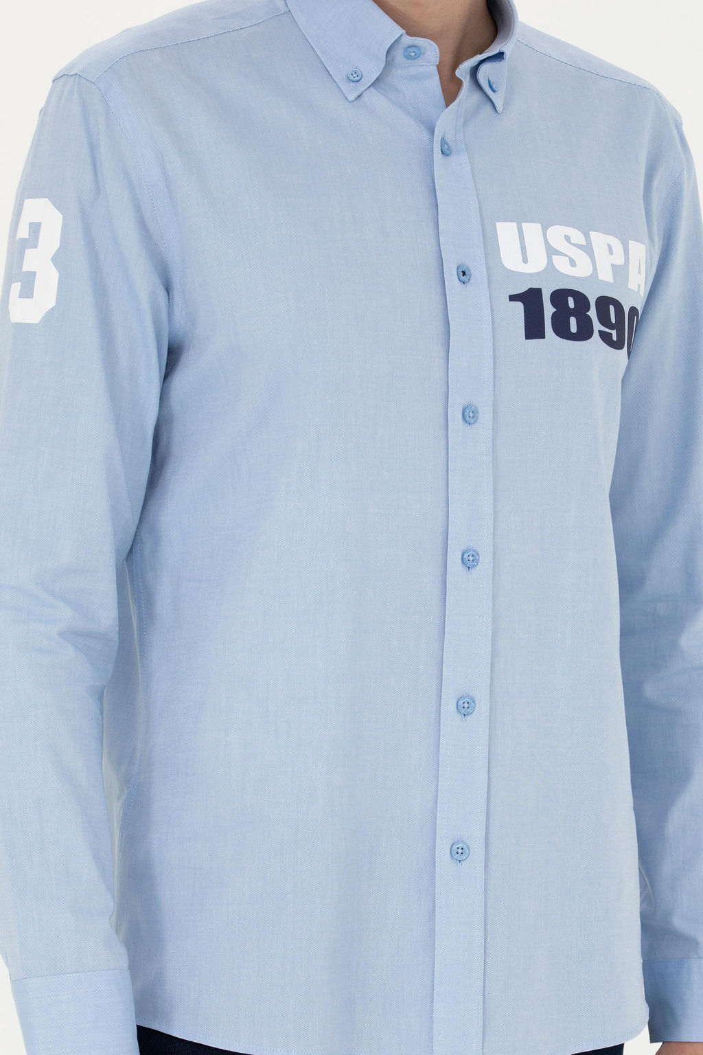 Мужская синяя рубашка с длинным рукавом - U.s. polo assn фото 13