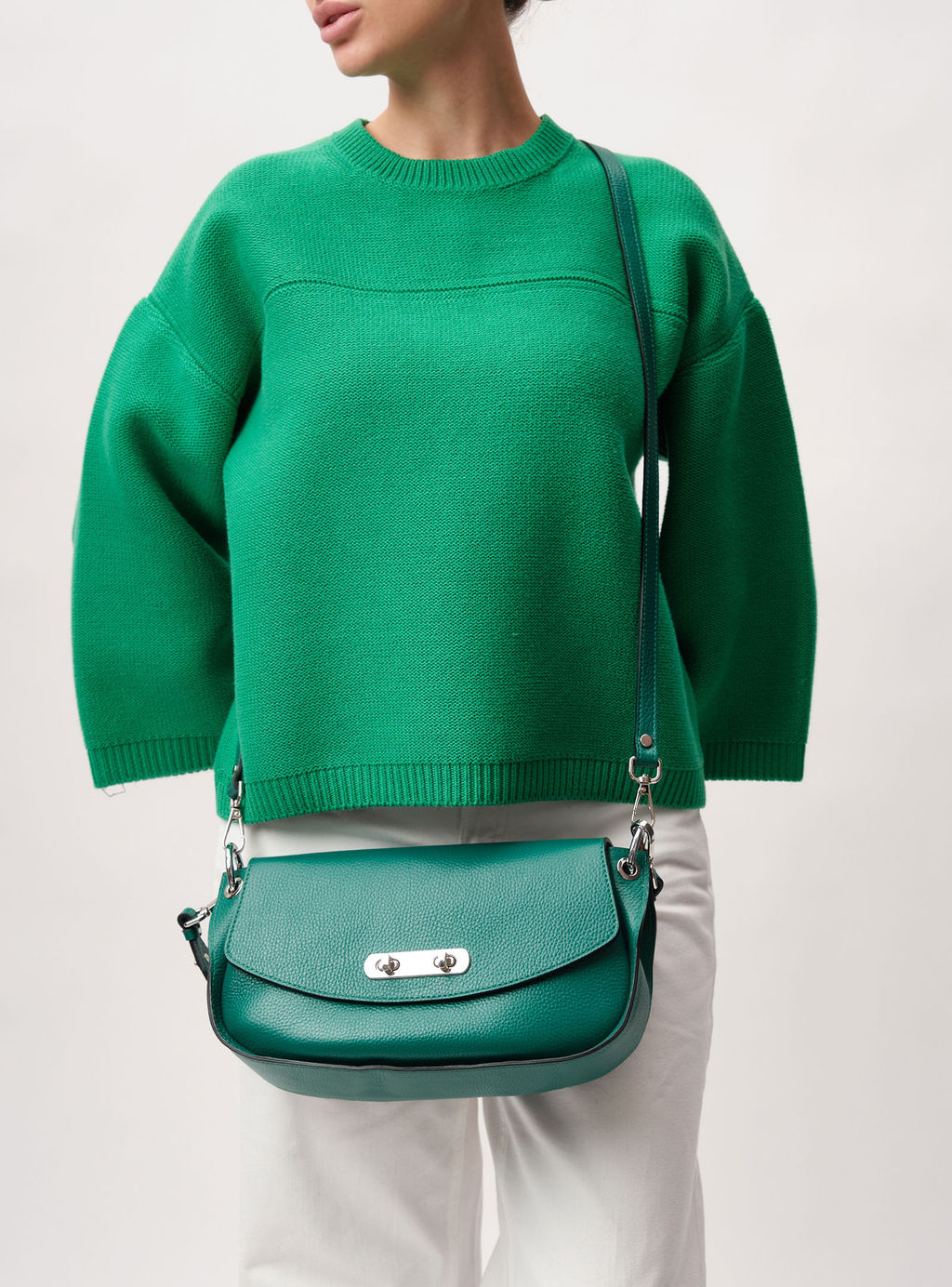 Кожаная сумка Azaro 30645 зеленый изумруд