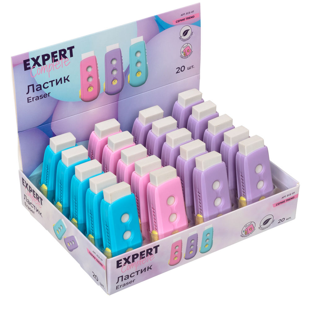 Expert Complete Trend Pastel Ластик выдвижной ECE-07 20 шт. ассорти