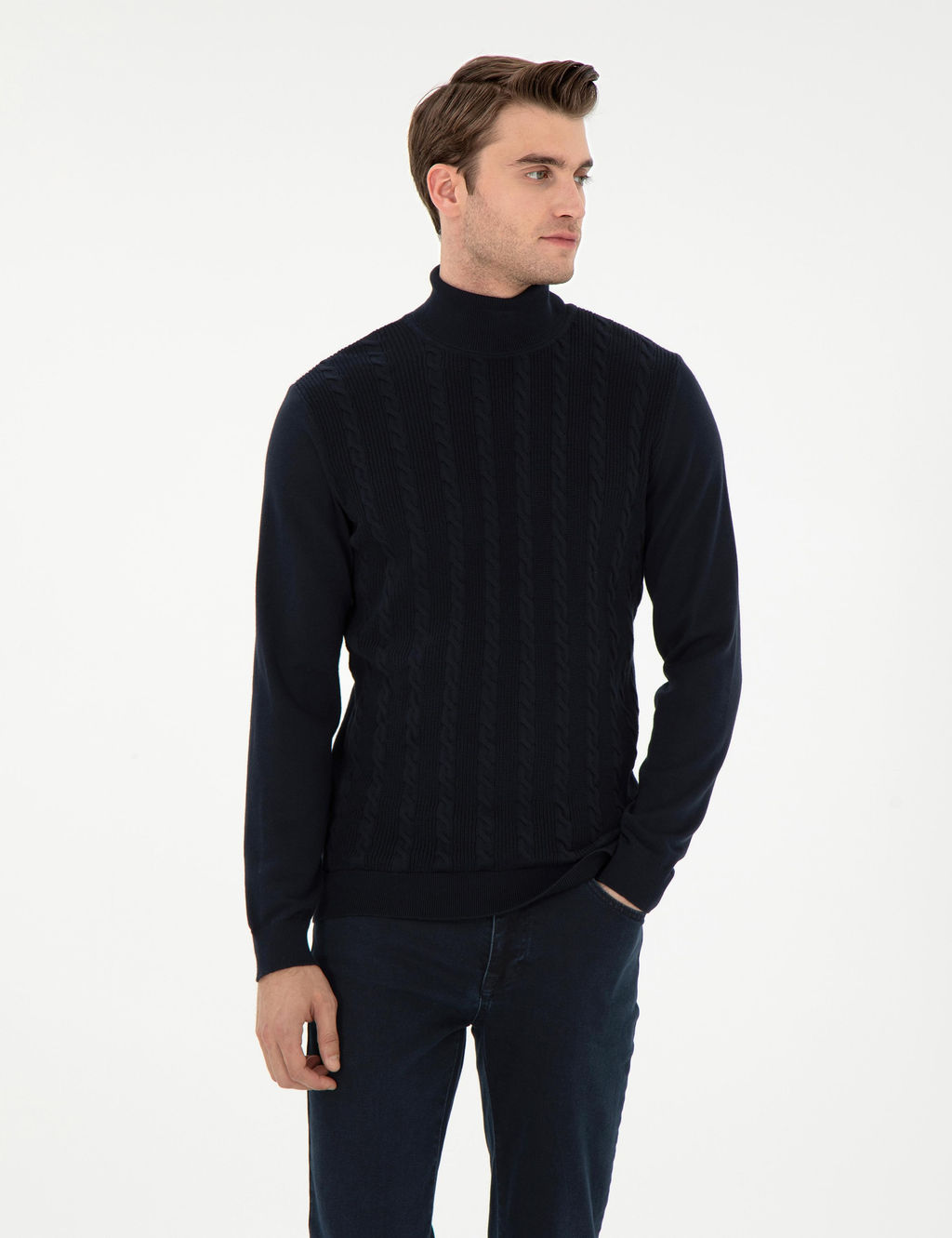 Lacivert Slim Fit Kazak
