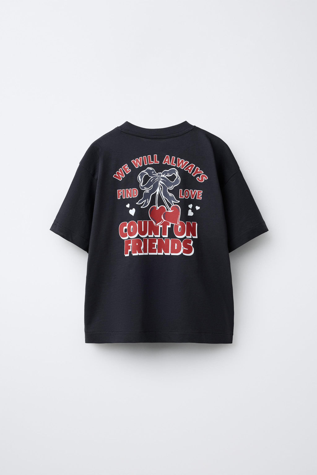 CAMISETA ESTAMPADA CORAZONES / Antracita oscuro - Zara фото 2