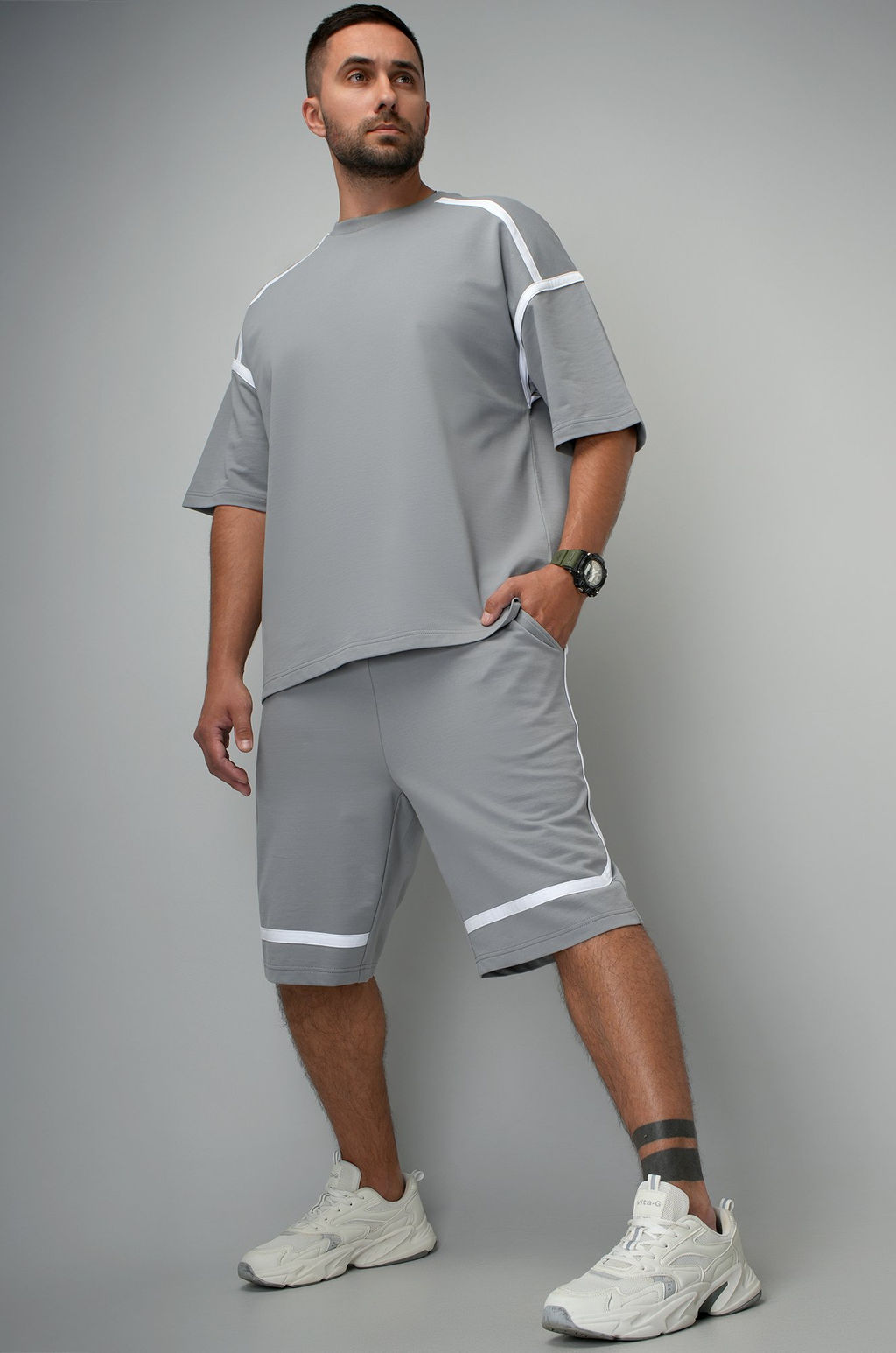 Мужской костюм оверсайз из футера двухнитки Happyfox - Happy fox фото 8