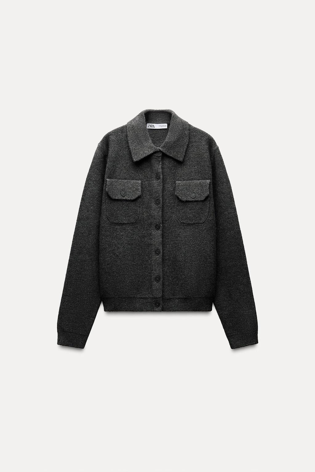 PLAIN KNIT POLO COLLAR JACKET - Zara фото 3