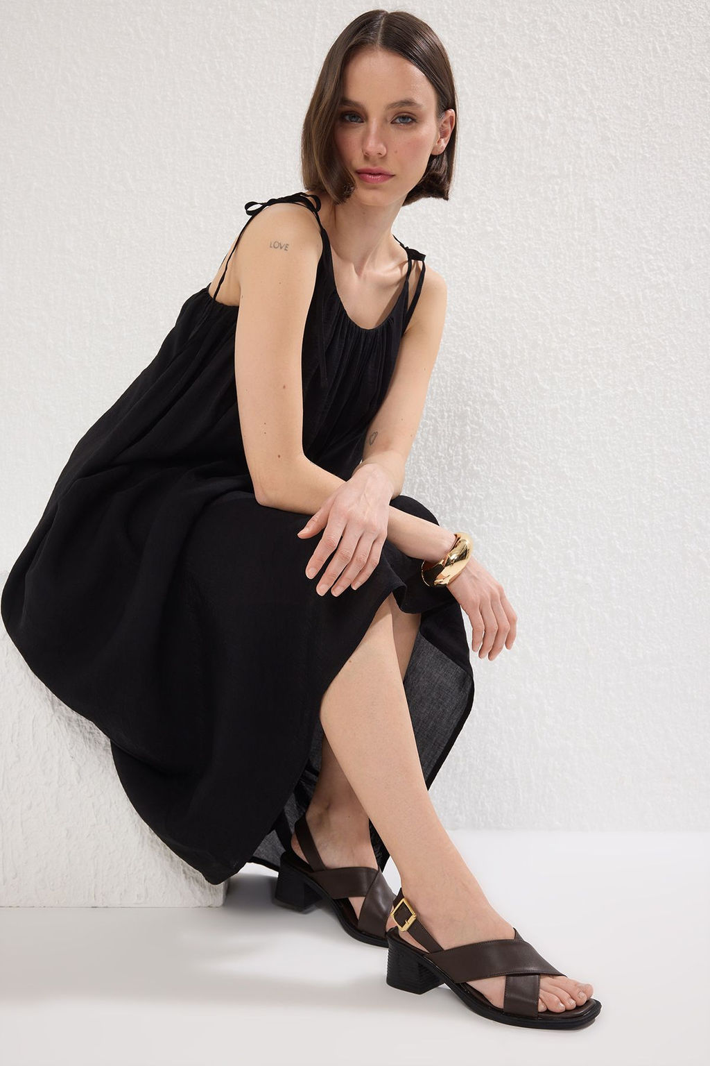 Trendyol Shoes Kahverengi Blok Topuklu Ekstra Rahat Kad?n Topuklu Sandalet TAKSS25TO00034 - Trendyolmilla фото 5