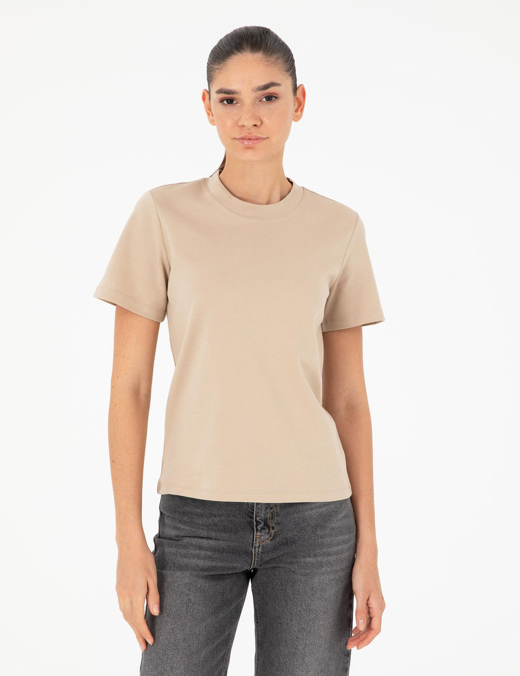 Bej Slim Fit Ti__rt