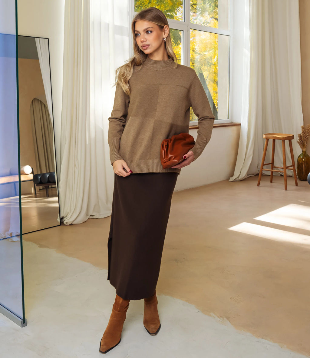 Водолазка #КТ7009 (1), тёмно-бежевый - Dommod фото 4