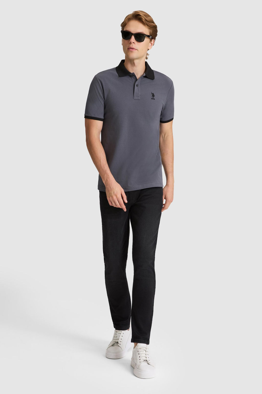 Erkek Antrasit Regular Fit Polo Yaka Basic Ti__rt - U.s. polo assn фото 4
