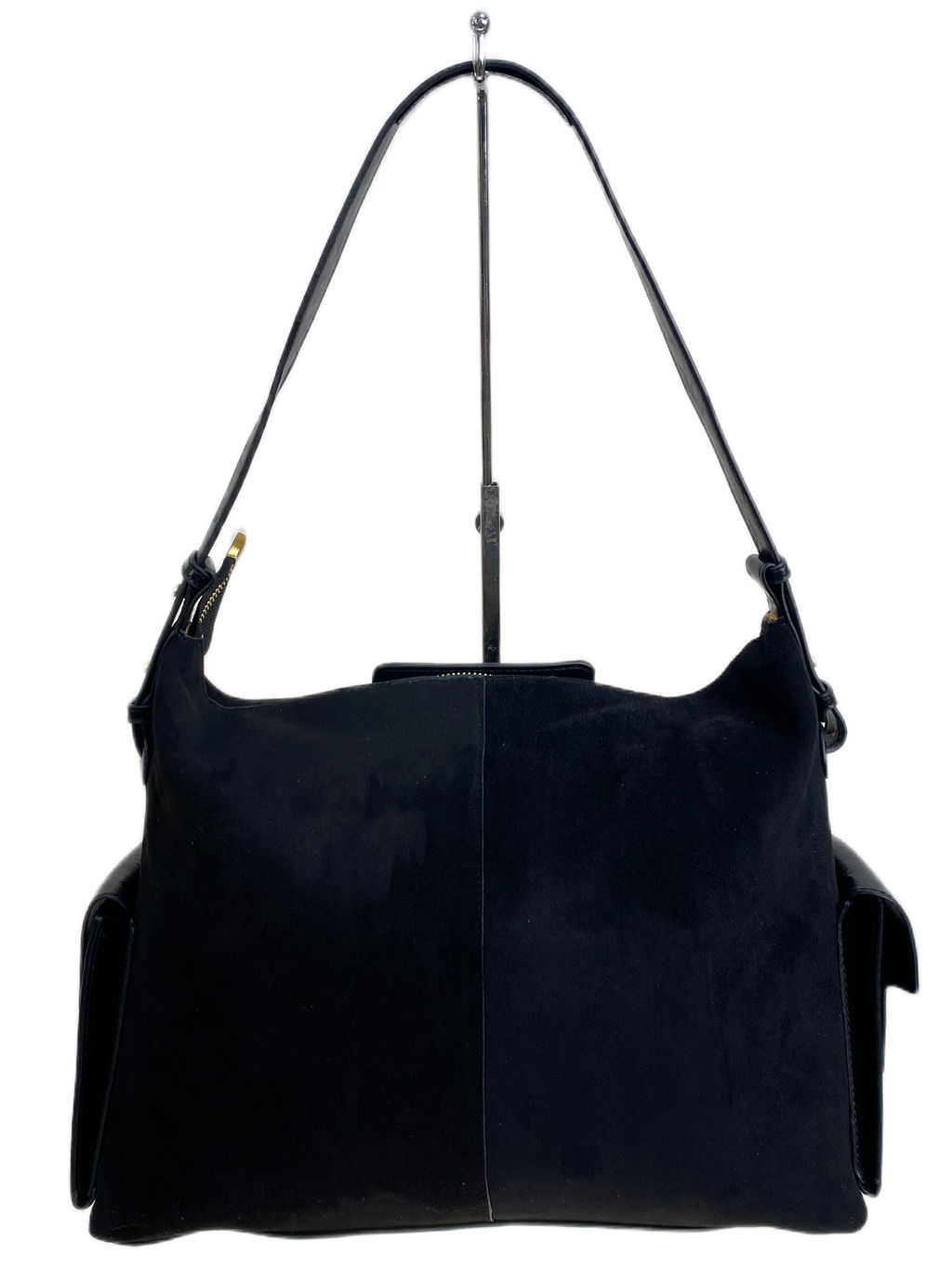 Женская сумка из искусственной замши, цвет черный - Greta фото 2