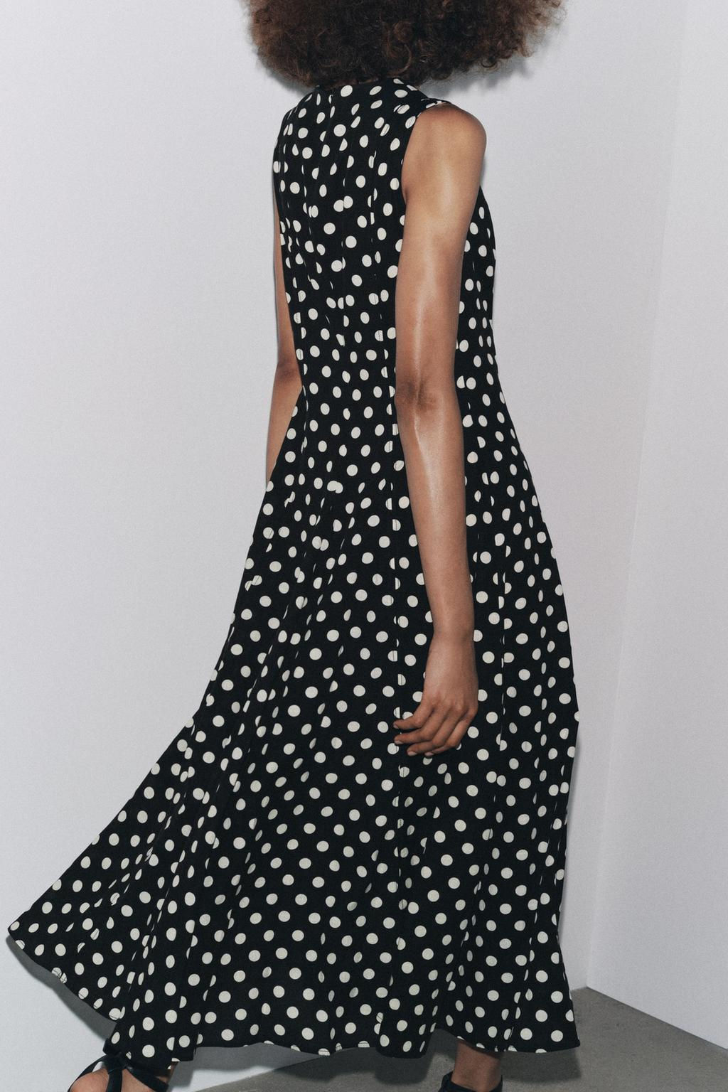 ZW COLLECTION POLKA DOT MIDI DRESS - Zara фото 12