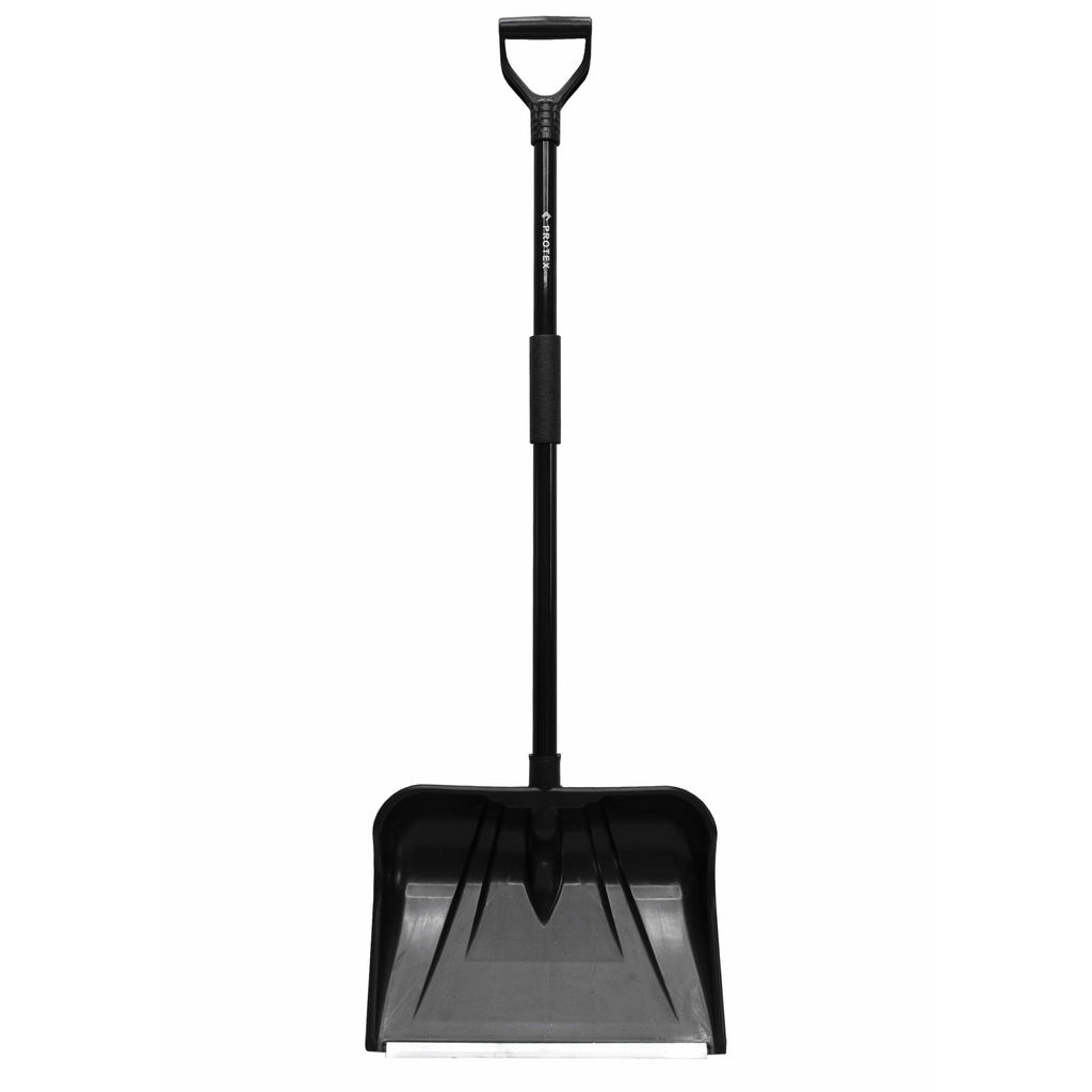 Лопата снеговая "Снежная королева" п/эт. черная, с алюм.накл., алюм.чер.100см, ручкой, 445х330мм